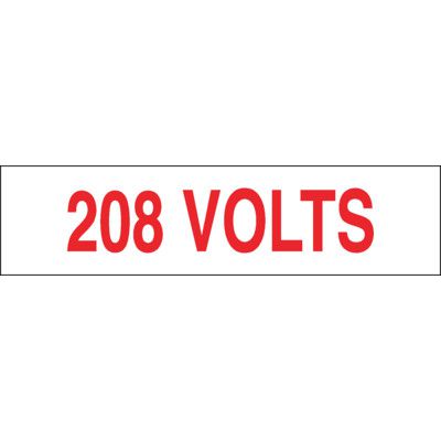 Voltage Warning Labels - 208 Volts | Emedco