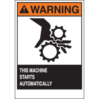 ANSI Warning Labels - Machine Starts Automatically (5