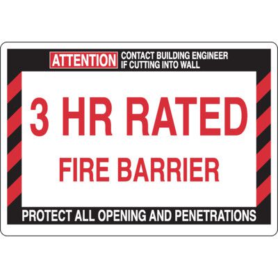 Fire Rate Sign Fire Wall Rating Signs | 1 to 4 Hour Rated Labels | Seton