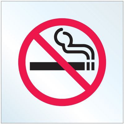 Seton Static Cling No Smoking Decals in Black/Red on Clear 3 in H x 3 in W