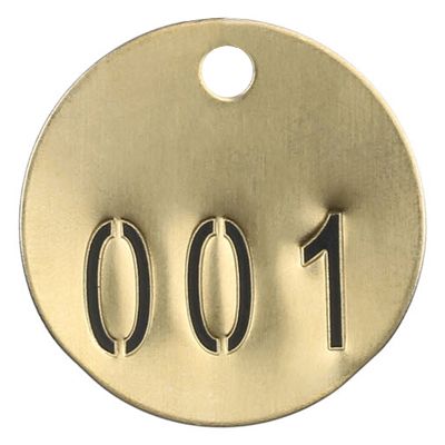 1363 Classic Round Shape Brass Pipe Label Tweed Pattern Size Adjustable Unisex Blank Brass Valve Tags | Round & Square | Multiple Sizes | Seton main image 3