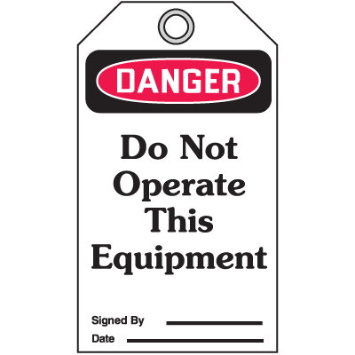 Accident Prevention Safety Tags - Do Not Operate | Seton
