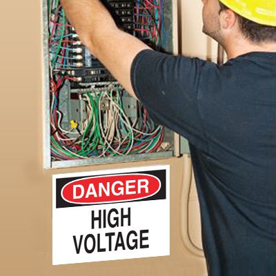Danger High Voltage Hazard Warning Labels | Seton