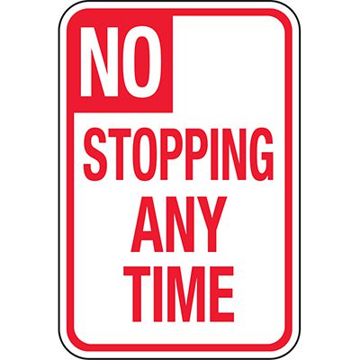 Stop offers sign /no parking sign