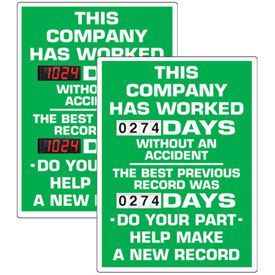 Write A Day Safety Scoreboard 20 X 14 Aluminum 1