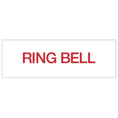 Ring Bell - Engraved Standard Worded Signs|Seton Canada | Seton.ca