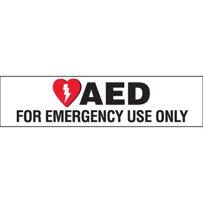 AED Emergency Use Cabinet Label | Emedco