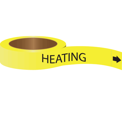 Heating Form Sticker Roll Form Self-Adhesive Pipe Markers - Heating|Seton Canada | Seton.ca