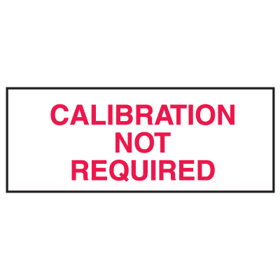 Calibration Not Required Equipment Status Labels | Emedco