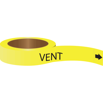 Vent - Roll Form Adhesive Pipe Markers | Emedco