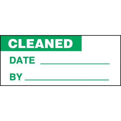 Cleaned Status Label, Calibration & Inspection Labels | Emedco