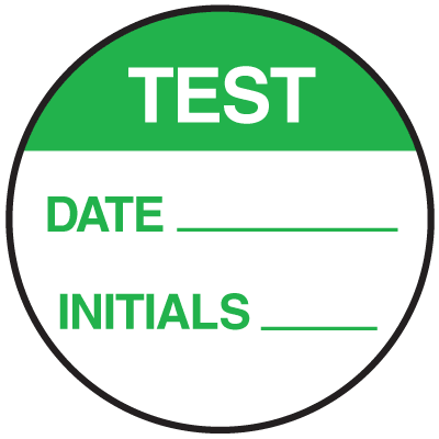 Test Date Initials Round Labels On A Roll | Seton
