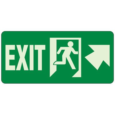Running Man Exit Signs | NFPA Compliant & Glow-in-the-Dark | Emedco
