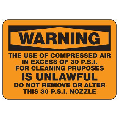 Warning Compressed Air - Industrial OSHA Machine Hazard Sign | Seton ...