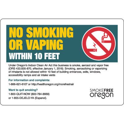 No Vaping Signs, No Smoking Signs & E-Cigarette Labels