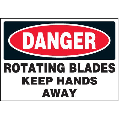 Rotating Blades Warning Labels, OSHA Safety Labels | Emedco