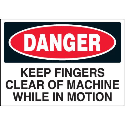 Danger Keep Fingers Clear Label | Emedco