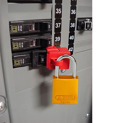 33 ② Circuit Breaker Lockout - Clamp-On Flip Cover | Part: 65396 | BRADY