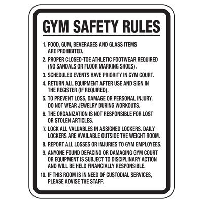 Weight Room Safety Signs Fitness & Gym Signs — Weight Room Signs
