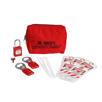 Lockout Tagout Kit with Nylon Safety Padlock in Pouch | Emedco