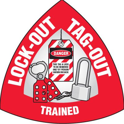 Safety Hard Hat Labels - Lockout Tagout Trained | Emedco