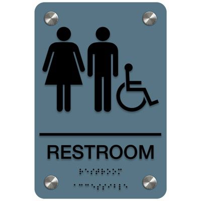 Man/Woman Restroom Signs - Premium Braille Signs w Accessibility | Seton.ca