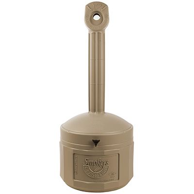 cigarette butt receptacles Adobe Black, Fire Receptacle JUSTRITE 26800B in Beige No by Emedco ( 38.5 in H x 16.5 in W )