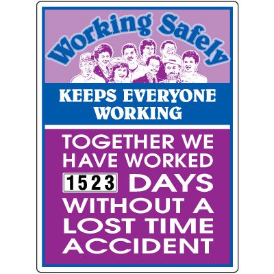 Days Safe Tracker Safety Scoreboards & Electronic Days-Without-Accident Signs | Emedco