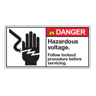 ANSI Z535 Safety Labels, Hazardous Voltage Warning Label | Seton