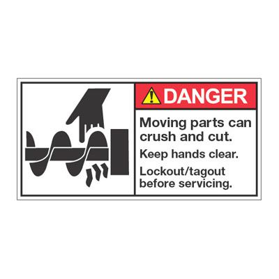 ANSI Z535 Safety Labels - Moving Parts Lockout/Tagout Before Service ...