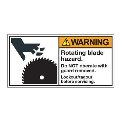 ANSI Z535 Labels, Rotating Blade Lockout Tagout Procedure | Seton
