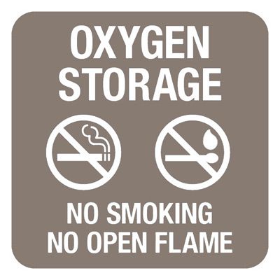 O2 Storage Safety Sticker Oxygen Storage - Optima Office Policy Signs | Seton