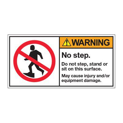ANSI Warning Labels - No Step | Emedco