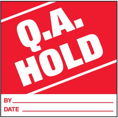Handling Label - Q.A. Hold | Emedco