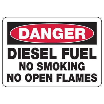 Chemical and HazMat Signs - Diesel Fuel No Smoking No Open Flames | Seton