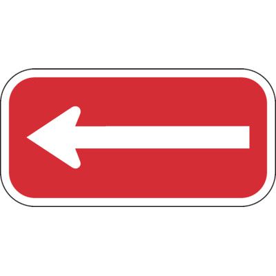 Red One Way Sign Red One-Way Arrow No Parking Sign (12