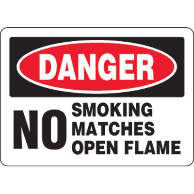Eco-Friendly Signs - Danger No Smoking Matches Open Flames | Emedco