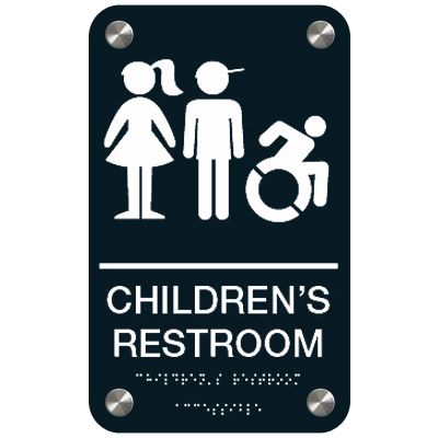 Premium ADA Restroom Signs - Children's Restroom | Emedco