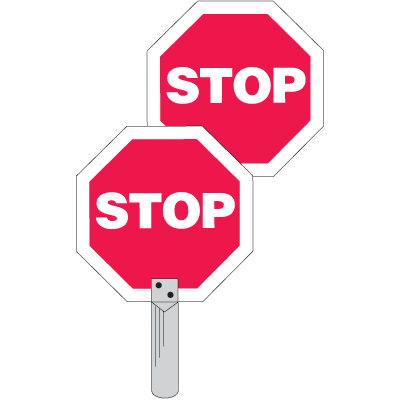Stop/Slow Traffic Paddles | Handheld Crossing Guard Signs | Emedco