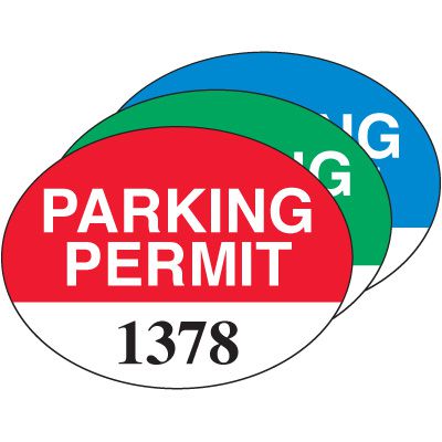 Oval Self-Cling Parking Permits | Emedco