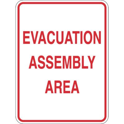 Heavy-Duty Emergency Rescue Evacuation Signs - Evacuation Assembly Area ...