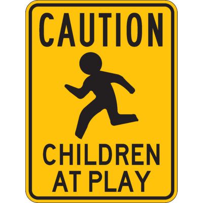 【ヴィンテージ看板】CAUTION CHILDREN PLAYING 標識 Brady Part: 124593 | Caution Children At Play Sign | BradyID.com