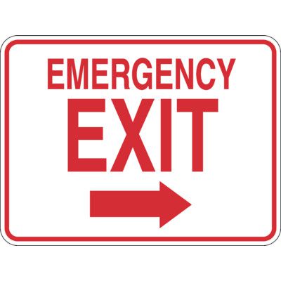 Outdoor Emergency Exit Arrow Sign (Right) | Emedco