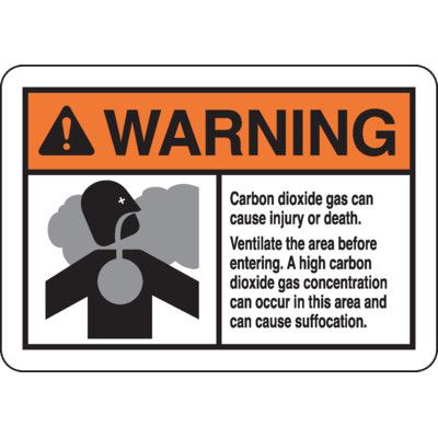 CO2 Extinguishing Systems Signs - High CO2 concentration can occur | Seton
