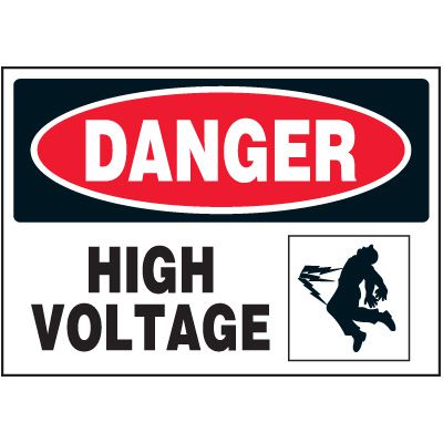 High voltage store stickers and latters