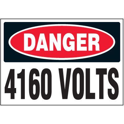 Danger 240 Volts - 5pk ANSI Z535 Electical Labels | Emedco
