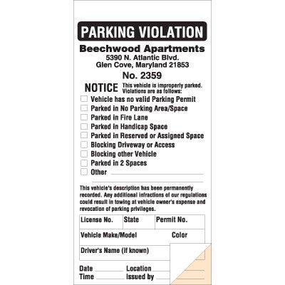 Parking Violation Parking Ticket | Emedco