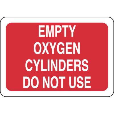 Cylinder Status Signs - Empty Oxygen Cylinders Do Not Use | Seton