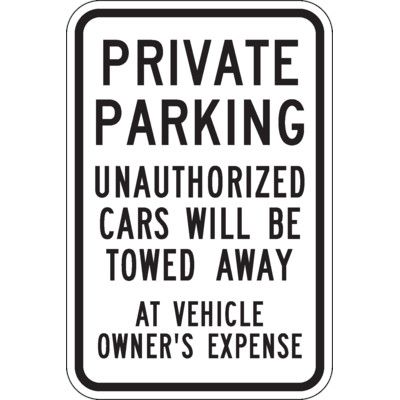Tow Away Zone Signs - Private Parking, Parking Signs | Seton