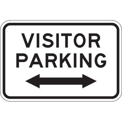 Visitor Parking Sign - Black w/ Arrows | Emedco